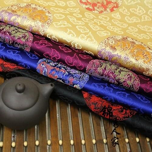 Brocade Costume Costume festive packaging decoration cloth fabric mahogany cushion pillow Yunlong group/100cm*90cm