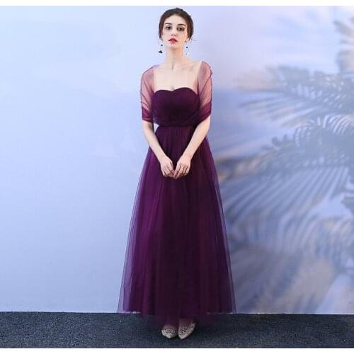 Bridesmaid Dresses Burgundy Elegant Long Formal sister prom Guest Party Wedding Bandage Bridesmaid Dresses for women Vestido 969