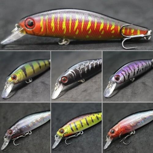WLure 9g 8cm 0.5 Meter Depth 9 Colors to Choose 2 Black Nickle #8 Hooks 3D Hard Eyes Minnow Fishing Lure M606