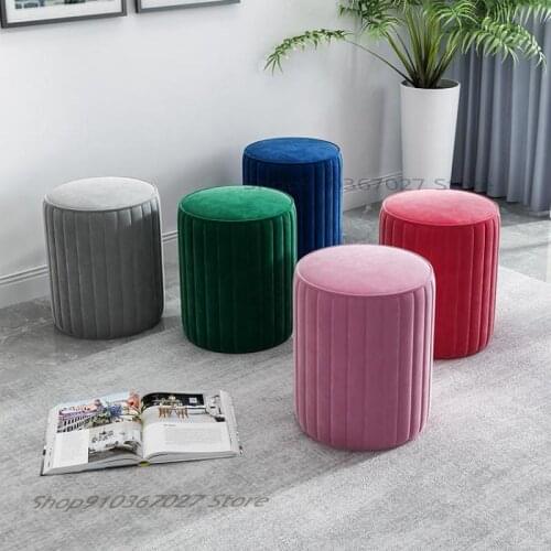 Sofa Stool Light Luxury Shoe Changing Stool Round Dressing Stool Makeup Chair Net Red Ins Stool Vibrato With The Same Paragraph