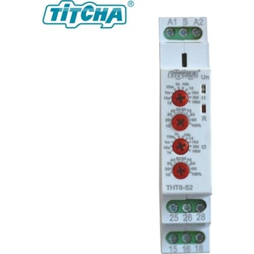 TITCHA THT8-S Asymmetric Cycle Timer Relay SPDT 220V 16A AC/DC12V-240V Electronic Repeat Relay