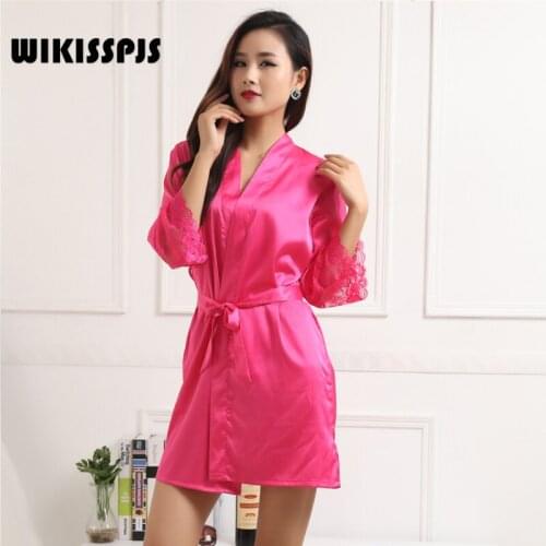 Женские шелковые халаты WIKISSPJS China At AliExpress