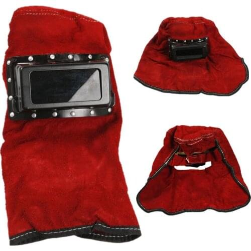 Capa Capacete de soldagem Lente culos Mscara de Sobrecarga de Trabalho Protegido Com Segurana de Couro Ajustvel E Confortvel Rou