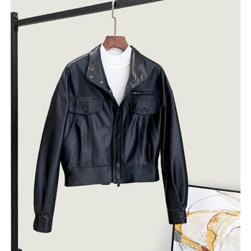 100% Genuine Leather Jacket Women Spring 2021 Short Real Sheepskin Coat Female Casual Clothes Chaquetas De Mujer Pph3834