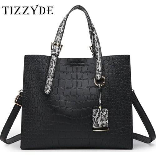 2019 New Fashion Women Handbag Crocodile Large Capacity Shoulder Bag Casual Wild Zipper Shoulder Crossbody Casual Tote RLJ12