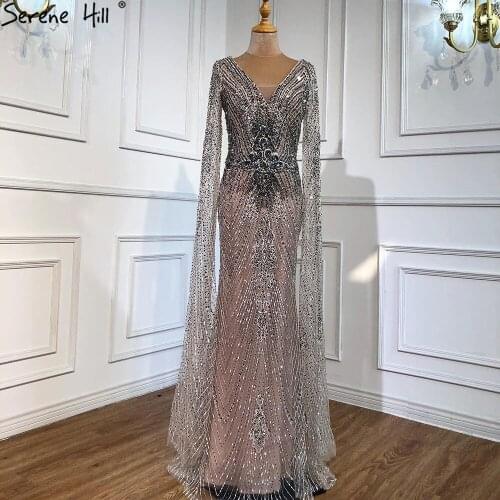 Luxury Gold Elegant Mermaid Evening Dresses Gowns Long 2021 Cap Sleeves Sexy For Women Party BLA70857 Serene Hill