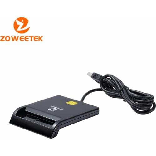 Zoweetek 12026-1 EMV USB Smart Card Reader Writer DOD Military USB Common Access CAC Smart Card Reader For SIM /ATM/IC/ID Card