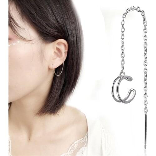 1Pc Hot Punk Mujer Brinco Girl Boucle Bijoux Chain Tassel Leaf Clip Ear Cuff Earrings For Women Jewelry Boucles Pendientes