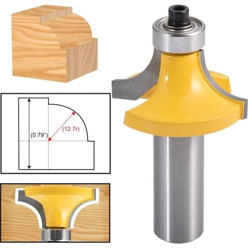 1/2 inch Router Bits For Wood Carbide Round Over Edge Router Bit 3/8 Arc Radius Milling Cutter Woodwork 1pcs
