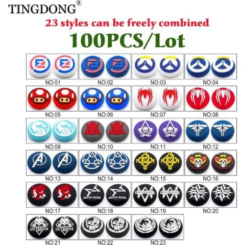 100pcs Thumb Sticks Grips Cap Silicone Rubber Joystick Cover For Xbox One/360 PS4 Slim PS5 PS3 Switch Pro Controller