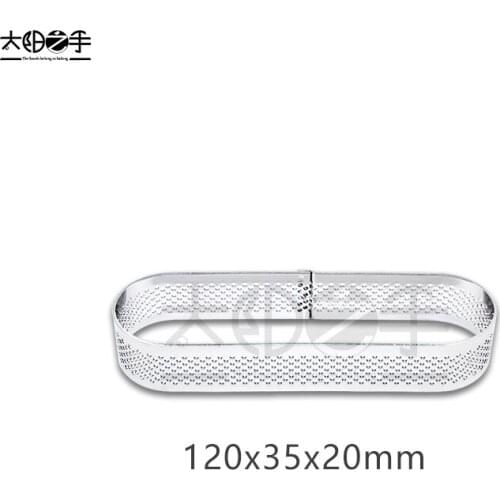 120x35x20mm Oval Perforated Tart Ring 304 Stainless Steel Tart Ring Tartlet Mold Make Oval Fruit Pie Egg Tart