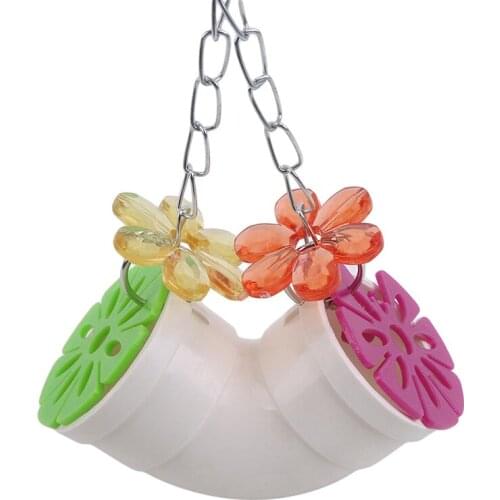 2020 New Funny Parrots Toys Pet Bird Toys Parrot Intelligence Food Ball Feeder Toys Hanging Birds Foraging Chain Bird Cage