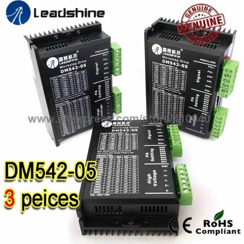 3 Pieces Leadshine DM542-05 1A - 4.2A 20-50VDC for Nema 17 Nema 23 42 57 Stepper Motor 25000 Pulse per rev Free Shipping