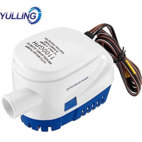 YULLING 12/24V Automatic Submersible Boat Bilge Water Pump 1100GPH Auto with Float Switch