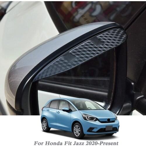 Car Rearview Mirror Rain Eyebrow Auto Shield Snow Guard Sun Side Visor Shade Protector For Honda FIT Jazz 2020-Present Stickers