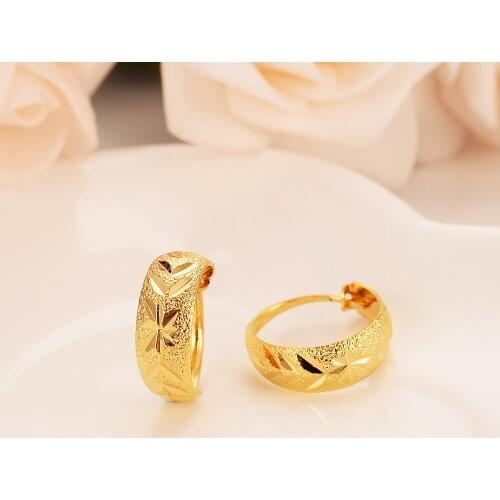 Bangrui New Fashion Women/Girls Earrings Jewelry / Yellow Gold Filled Hoop Earrings Jewelry For Africa/Dubai
