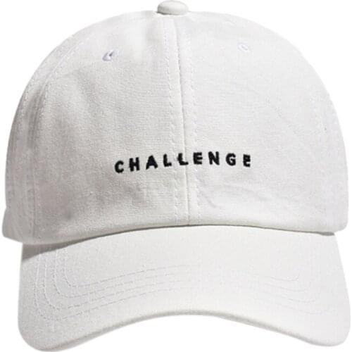 Korean Style Women Men Challenge Letters Embroidery Baseball Cap Simple Solid Color Hip Hop Summer Visors Adjustable Snapback Tr