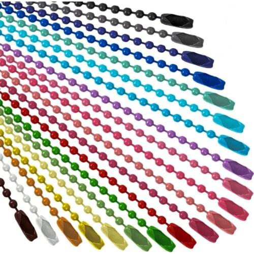 10pcs Colorful Ball Bead Chains for DIY Necklace Jewelry Making Findings 1.5mm Beads Ball Chain Necklace with Connectors 68cm