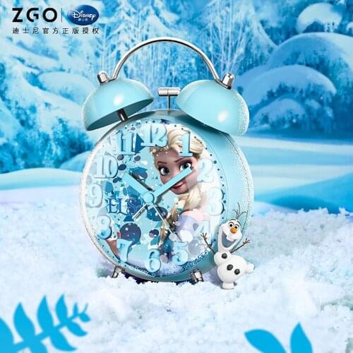 Disney Official Frozen Elsa Anna Princess 4 Inch Children New Alarm Clock Timer Cartoon Student Girl Kid Gift Quartz Tick Beep