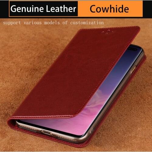 Flip Case For Samsung S6 S7 edge S8 S9 S10 Plus A20 A30 A50 A70 Oil wax Skin Cover For Note 8 9 10A5 A7 A8 2018 J5 J7 2017 case