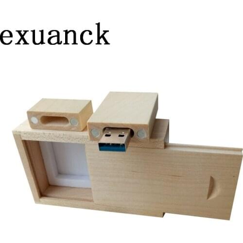 Exuanck Custom Wood DIY Logo 3.0 Usb 4GB-128GB 10pcs / Lot Version Memory Flash Stick Pen Drive Wedding Photography Maple