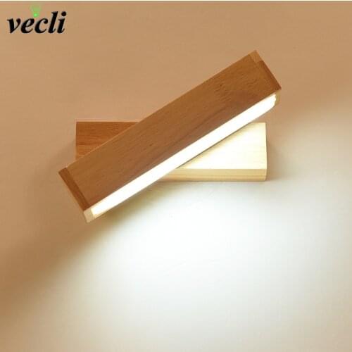 Nordic Wooden Wall Lamp for Bedroom Bedside Stairs Corridor interior mounted Lighting Sconce Indoor decoration Light fixtures