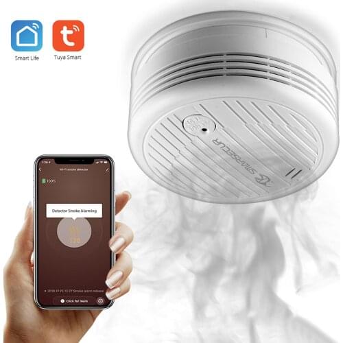 Tuya WIFI Smokes Detector Alarm High Sensitivity Safety Prevention Sensor Work With Smart things Multifunction Utility Tools