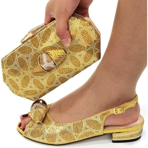 Doershow New Arrival African Wedding Shoes and Bag Set BLUE Italian Shoes with Matching Bags Nigerian Women party!HOP1-2