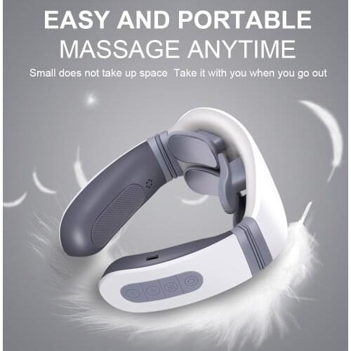 Effective Cervical Massager Treatment Massage Therapy Intelligent Voice 4 Heads 12 Gears Electrotherapy Apparatus Multipurpose