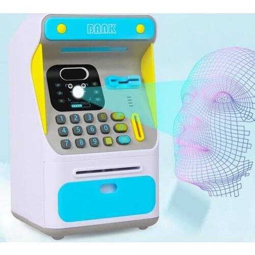 Simulation Face Recognition Electronic ATM Piggy Bank Money Boxes Gifts For Children Kids Coins Cash Saving Box Safe Deposit