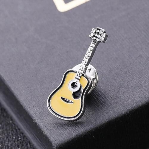 Fashion Unisex Retro Trend Punk Guitar Brooch Guitar Enamel Badge Brooch Pin Clothes Scarf Dress Jewelry Decor Accessaries