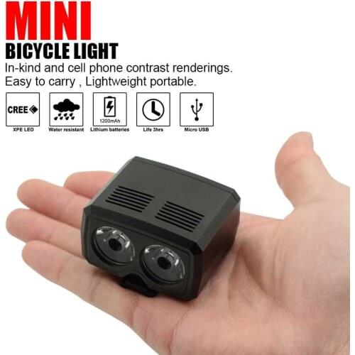 WasaFire Mini Bicycle Light 2* XPE LED Bike Front Lights 5 modes USB Rechargeable Bike Head lamp Waterproof Cycling Headlight