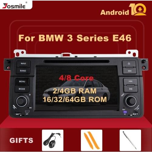 Josmile AutoRadio 1 Din Android 10 Car DVD Player For BMW E46 M3 Rover 75 Coupe 318/320/325/330/335 GPS Navigation 1998-2006 4G