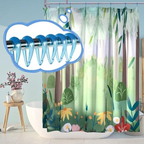 Shower Curtain Rings, 12 Pcs Plastic Shower Curtain Hooks, Drop-Shape Rings Hook Hanger for Bathroom Shower Window Rod