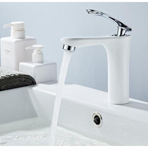 Creative Waterfall White Basin Faucet Hot&Cold Water Basin Mixer Tap Basin Sink Faucet Bathroom Mixer Taps Bath Faucets D-083