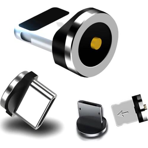 Round Magnetic Plug Micro USB C / Type C / 8 Pin For iPhone Adapter USB Magnet Charger Plug Fast Charging (Only Magnetic Plug)