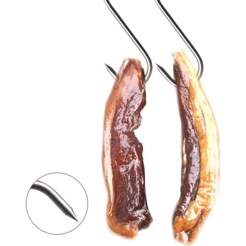 W3JA S Hooks with Sharp Tip Stainless Steel Utensil Kitchen Meat Pan Clothes 20 Pcs Kitchen Baking Tools For Hot Cold Smoking