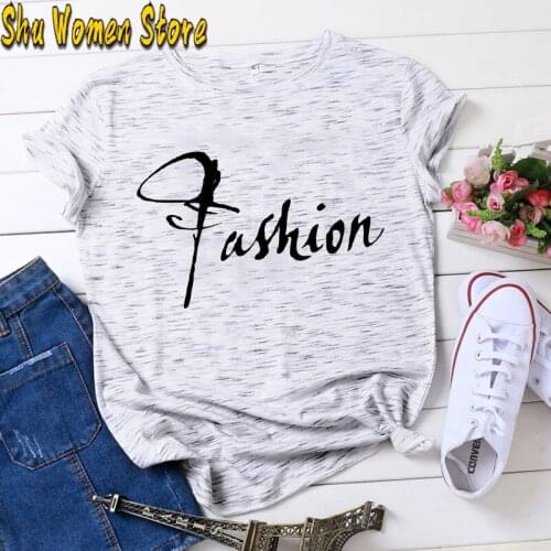 Fashion Casual O-Neck T-Shirts For Women With Letter Print 2021 Modis Harajuku Korean Style Fashion Top Streetwear