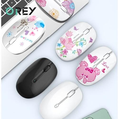 2.4G USB Wireless Silent Mouse 1600DPI Cute Pink Gaming Mouse For Macbook Lenovo ASUS DELL HP Laptop PC Mice Girls Women Home