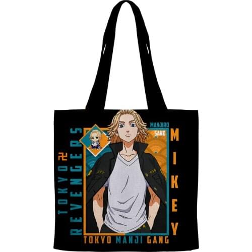 2021 3D New Tokyo Revengers Mikey Tote Bag Unisex Travel shoulder bag Reusable Foldable Shopping Hand bags Collage Book Bag