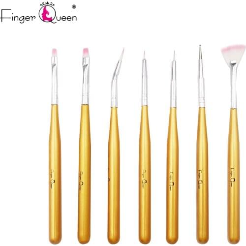 2021 New Golden Nail Art Brush Painted Pull Line Nail Tools Suitable For Salon And Home Use 7pcs/set