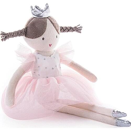 New Flower Dress Plush Dolls For Girls Pink Ballet Girl Soft Plush Toy Cute Princess Skirt Doll Kids Stuffed Toys Children Gifts