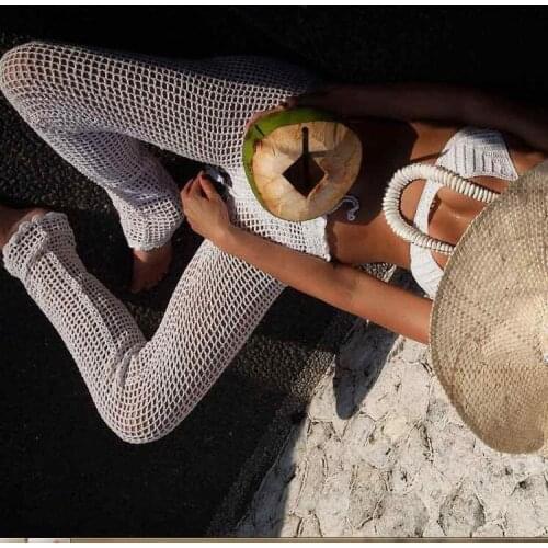 New hollow out cover ups sexy women beach pants bikini swimwear swimsuit cover up beachwear