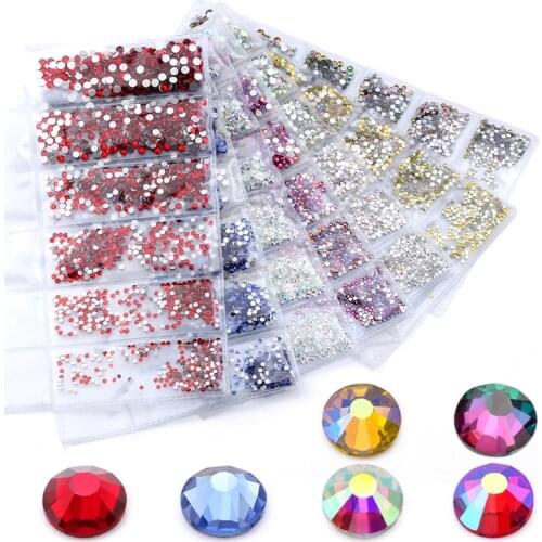 Mix sizes SS4-SS12 Colorful 1680pcs 3D Non HotFix Nail Art Flatback Rhinestones Decorations dancing costumes