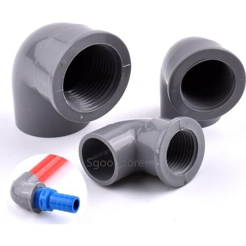 1/2~1 Inch to 20~32mm Female Thread PVC Equal 90 Degree Reduced 90 Degree Elbow Garden Iirrigation Aquarium Accessories
