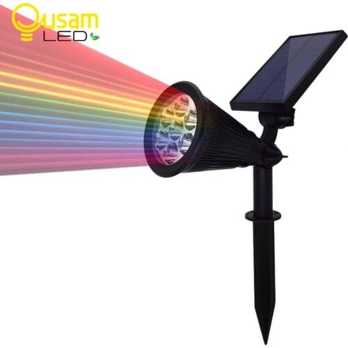 Garden Light Solar Powered 7 LED Spotlight Lawn Light 7 Colors Landscape Wall Lamp For Outdoor Pathway Street Decoration