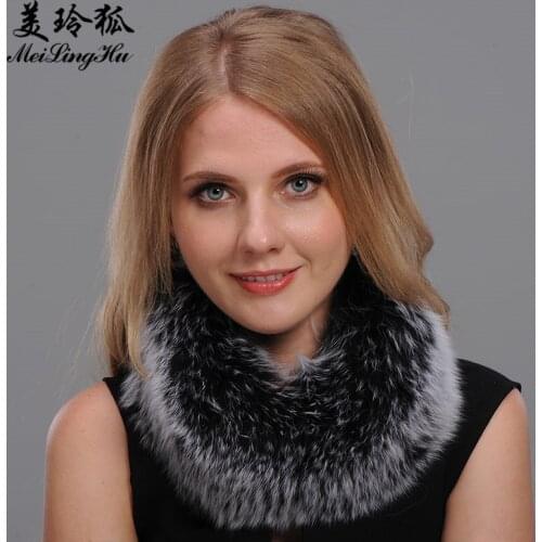 Real Fox Fur Ring Scarf Scarves Female Warm Autumn Winter Women Headband Genuine Fox Fur headband Girl Knitted Fur Headwarps