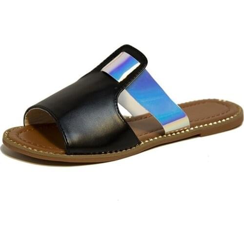New Slides Women Shoes Summer Slippers Flip Flops Summer Beach Shoes Fashion Brand Slip-on Woman Slippers Female Leather Sandals