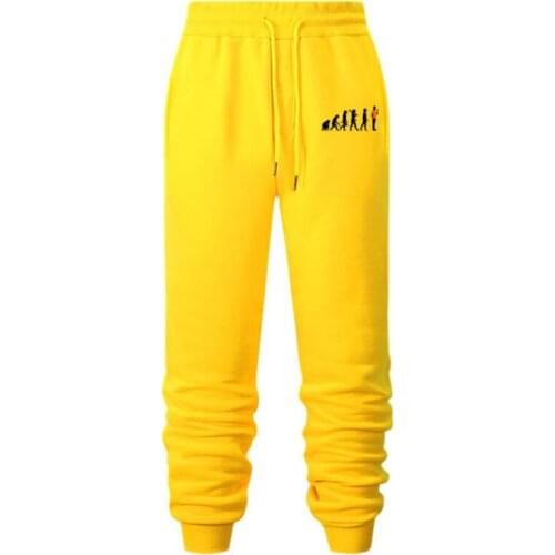 Mens autumn and winter pants casual pants evolution of human civilization print mens sports pants mens trend leg pants