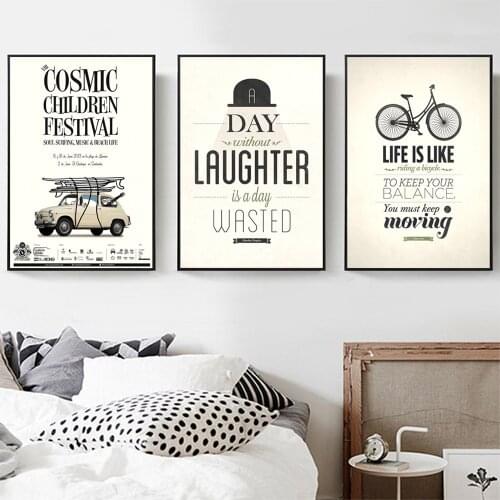 Nordic Kraft Style English Proverb Vintage Living Room Decoration Canvas Painting Retro Alphabet Hotel House Wall Art Canvas